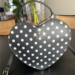 🩷 Kate Spade Black Polka Dot Heart Bag